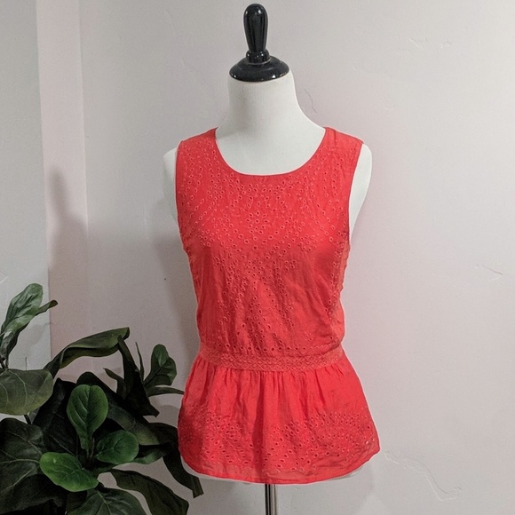 J. Crew Tops - J. Crew Eyelet Peplum Tank Top